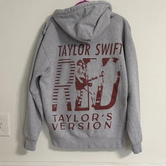 Taylor Swift Gray Hoodie with Maroon Text - Picture 6 of 6